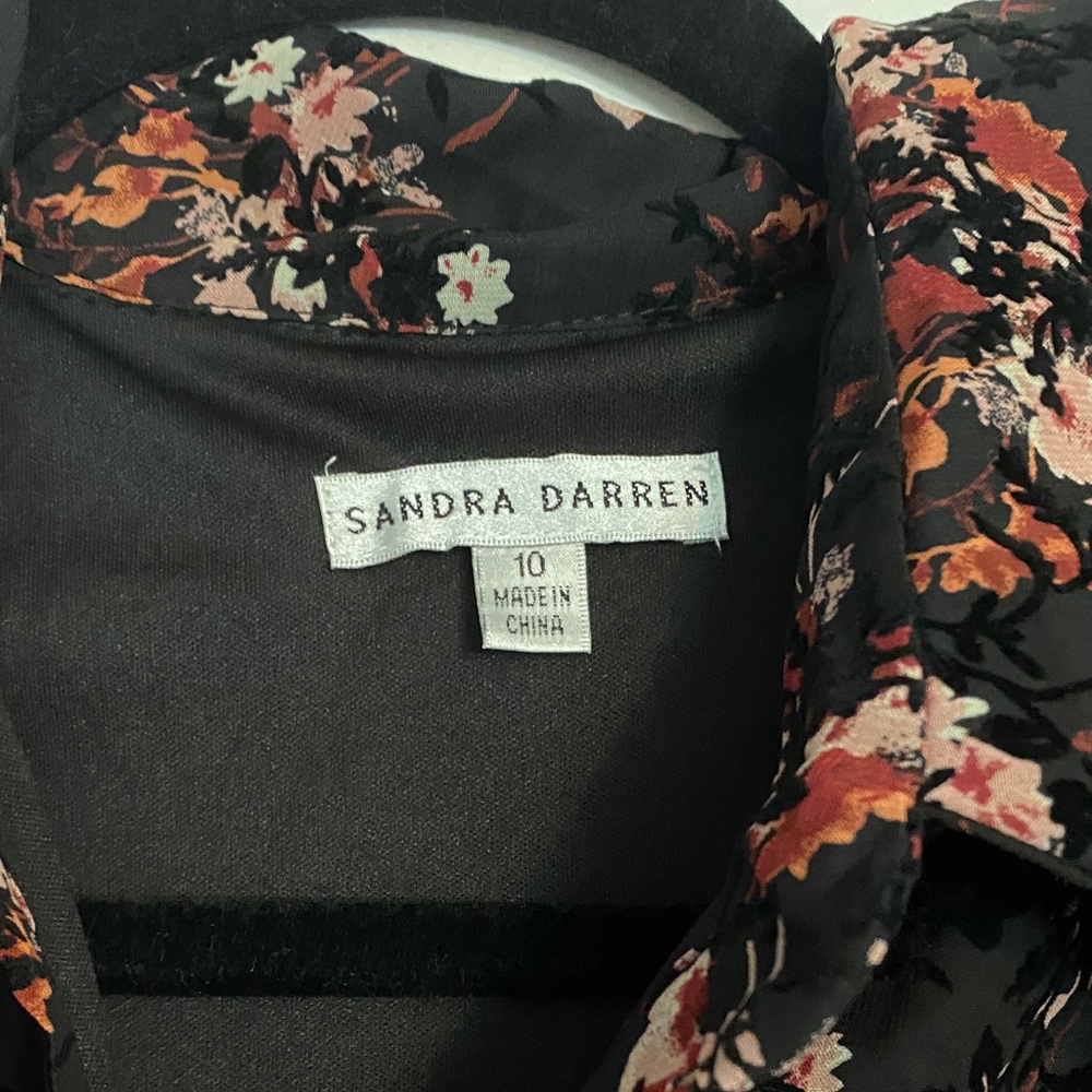 Sandra Darren Black and Pink Floral Maxi Dress - Picture 2 of 3